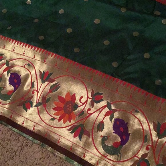 Big border Green Paithni silk saree - Picture 5 of 8
